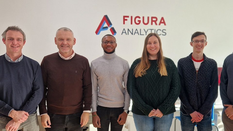 Members of the Figura team in their lab at the Advanced Technology Innovation Centre on Loughborough University Science and Enterprise Park 
